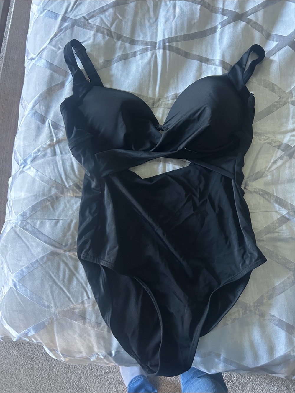 Black One-Piece Cutout Swimsuit